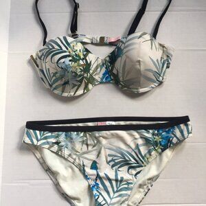 Ted Baker London Zillay Twilight Floral Print Bikini Set Size 34 C/D Top Size 10